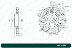 Диск тормозной перфорированный вентилируемый G-brake GFR-20739L левый