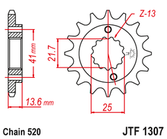 Звезда передняя JTF1307.15RB для Kawasaki ZX-6R