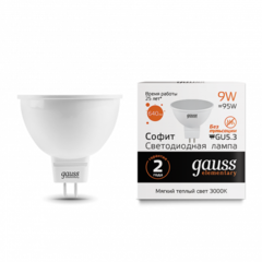 Лампа Gauss LED Elementary MR16 9W 640 lm 3000K GU5.3 13519