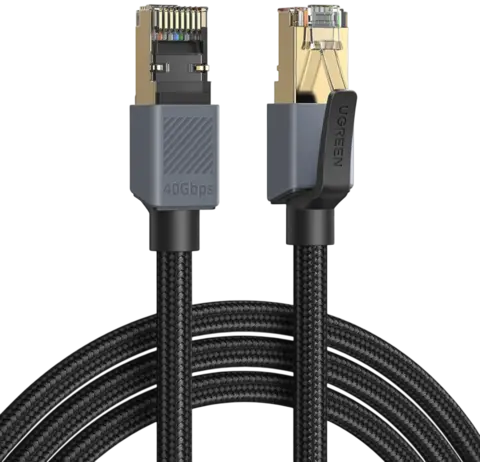 Кабель сетевой UGREEN NW343 (85629) Cat8 F/FTP Ethernet Cable, 3м, черно-серый
