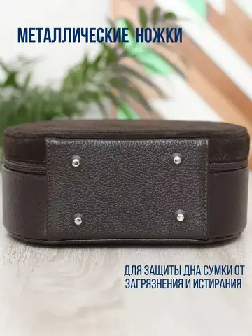 Сумка кожаная через плечо круглая