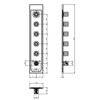 Gessi Quadro 43010#031 Встраиваемый термостат, подключение на 3/4”, с 5 независимыми выходами(внешние части), цвет: хром