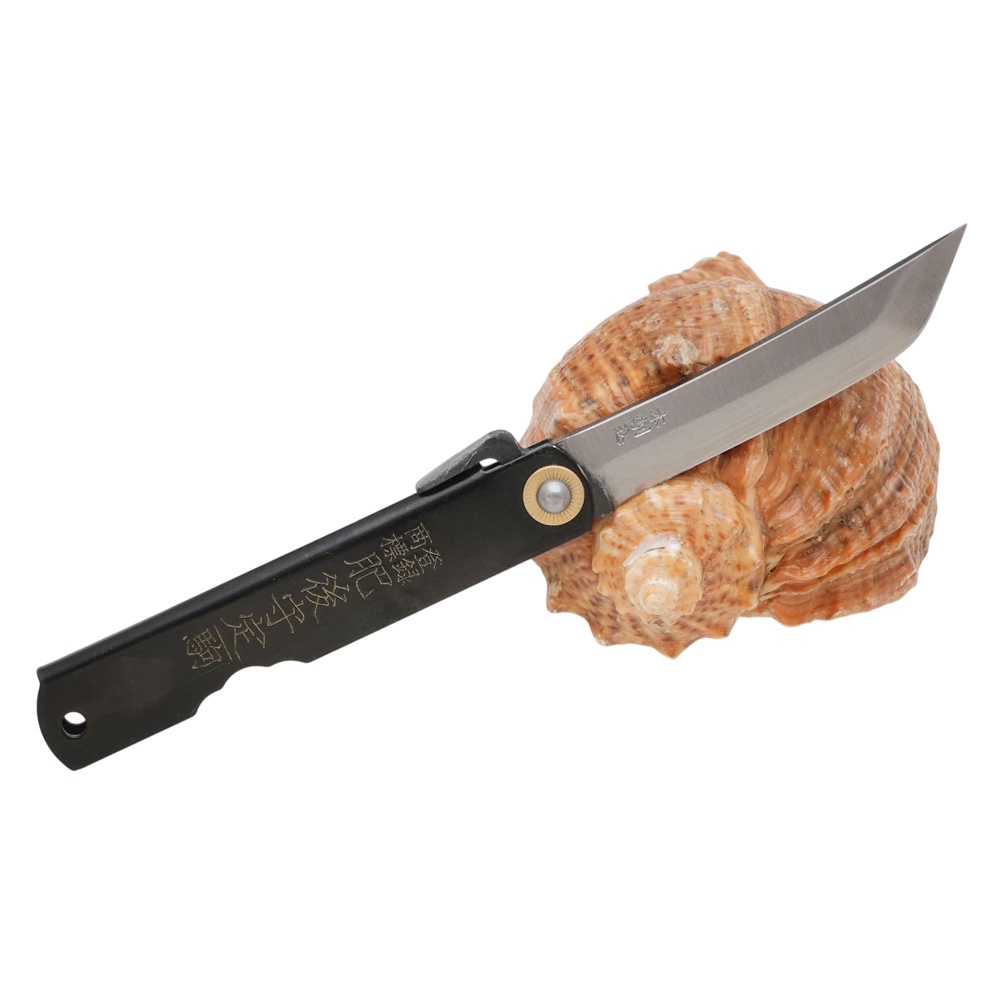Складной нож Nagao Higonokami Sword shape, 80мм, сталь Shirogami, рукоять металл, черный