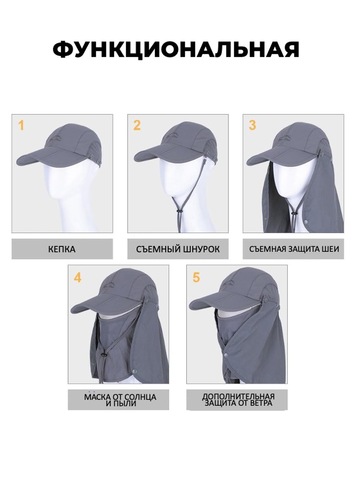 Картинка кепка Skully Wear YFM-209 dark grey - 4