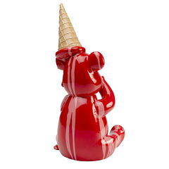 Фигура декоративная Sitting Gelato Bear «Сидячий мишка с мороженым» 37 см, Красный
