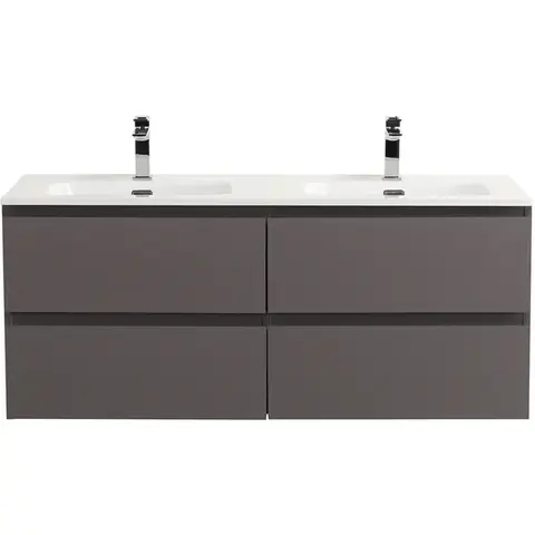 BelBagno KRAFT-1200-4C-SO-GSO База под раковину подвесная с фрезерованными ручк. по всей длине фасада с чет-мя выкатн. ящ., Темно-Серый Мат.,1200x455x500