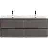 BelBagno KRAFT-1200-4C-SO-GSO База под раковину подвесная с фрезерованными ручк. по всей длине фасада с чет-мя выкатн. ящ., Темно-Серый Мат.,1200x455x500