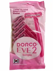 DORCO EVE 2 TG-708W однораз.станок 5шт. увл.полоска с 2 лезвиями (Ю.Корея)