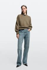 Massimo Dutti Джинсы с высокой талией и расклешенными штанинами, средне-синий