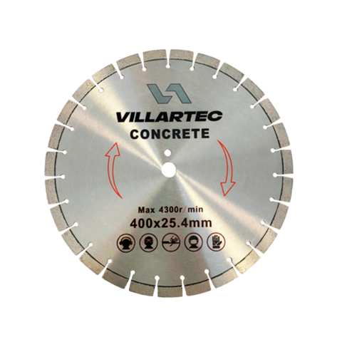 Диск алмазный отрезной по бетону 16 дюймов, 400 мм VILLARTEC 40/50, 257405000001