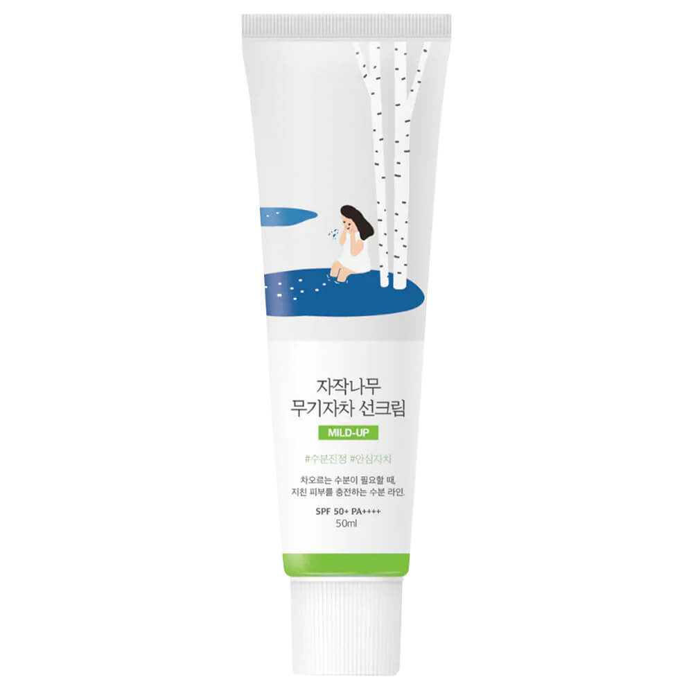 Солнцезащитный крем ROUND LAB Birch Juice Moisturizing Mild-Up Sunscreen SPF50+ 50 мл