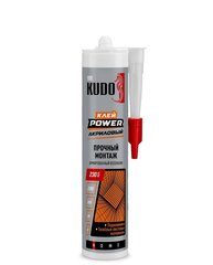 Клей KUDO HOME Power, армированный волокном, на акриловой основе, белый, 280 мл новинка!