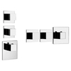 Gessi Quadro 43204#031 Встраиваемый термостат, подключение на 3/4”, с 2 мя независимыми выходами(внешние части), цвет: хром