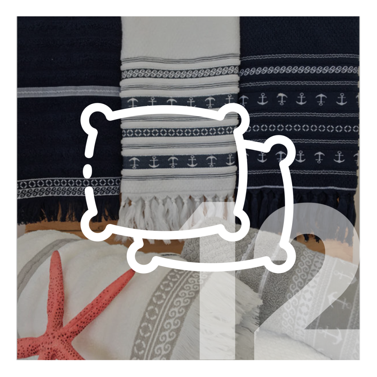 COMFORT AND TEXTILE  SET / BEIGE-BLUE / 12