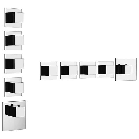 Gessi Quadro 43208#031 Встраиваемый термостат, подключение на 3/4”, с 4 мя независимыми выходами(внешние части), цвет: хром