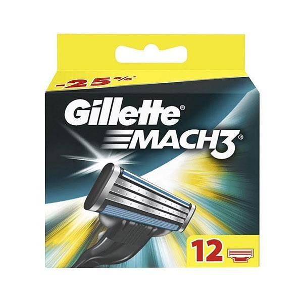 Сменные кассеты для бритья Gillette MACH3 (12 шт). Германия. (ХИТ ПРОДАЖ)