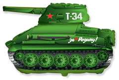 Шар F Фигура, Танк T-34, Зеленый, 31''/79 см, 1 шт.