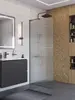 BelBagno UNO-L-1-TB-90-FL-GM Душевая перегородка универсальная с односторонним входом, стекло рифлёное, профиль Оружейная сталь, 900x2000 мм