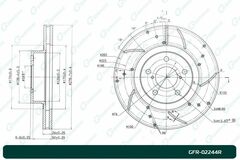 Диск тормозной перфорированный вентилируемый G-brake GFR-02244R правый
