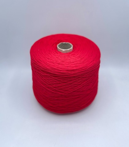 Бобинная пряжа (пр.Италия), art.Cotone, 350м/100 гр. 100%Хлопок, цвет-Алый , арт.34854