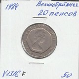 V1316F 1983 Великобритания 20 пенсов V1316F 1983 Великобритания 20 пенсов