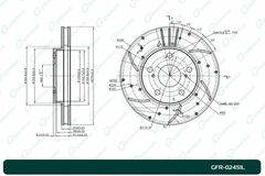 Диск тормозной перфорированный вентилируемый G-brake GFR-02451L левый