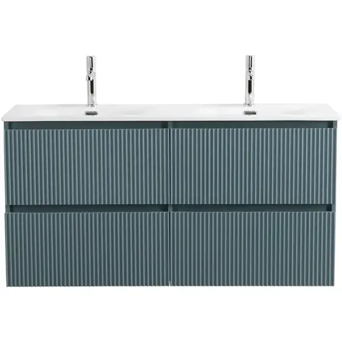 BelBagno UNO-1200-4C-SO-AO База под раковину подвесная с фрезерованными ручками по всей длине фасада с четырьмя выкатн. ящ., Голубой Матовый, 1200x455x608