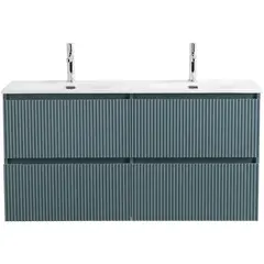 BelBagno UNO-1200-4C-SO-AO База под раковину подвесная с фрезерованными ручками по всей длине фасада с четырьмя выкатн. ящ., Голубой Матовый, 1200x455x608 фото