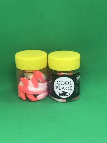 Форелевая силиконовая приманка COOL PLACE MAGGOT 1.6  цвет БЕЛО-РОЗОВЫЙ СЫР продажа от 2 шт.