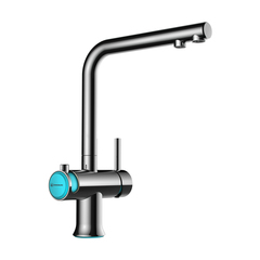 Omoikiri Hotaru-CH-BE 4994052 Смеситель для кухни с подводкой для фильтра, латунь/хром/голубой фото