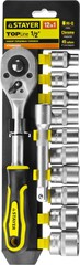 STAYER RSS 12L, 12 предм., (1/2″), набор торцовых головок (27750-H12)