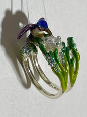 Колибри  (кольцо  из серебра)