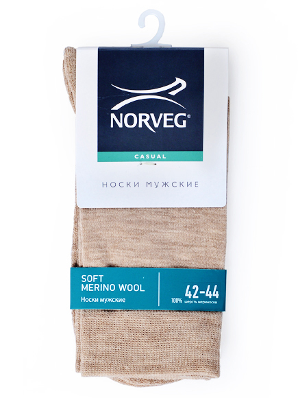 Термоноски мужские Norveg Soft Merino Wool бежевые - 3