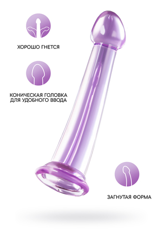 Нереалистичный фаллоимитатор TOYFA Basic Jelly Dildo M, TPE, фиолетовый, 18 см