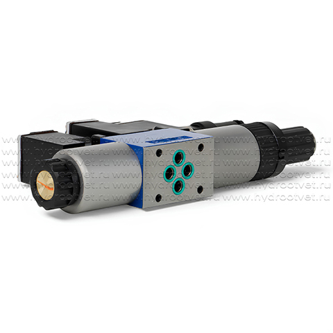Фото 4WREE6V08-2X/G24K31/F1V - Пропорциональный распределитель с обратной связью по положению золотника со встроенным усилителем Ду6, F1 = 4-20 мА, номинальный расход 8 л/мин, схема V