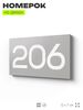Номер на дверь 206, табличка на дверь для офиса, квартиры, кабинета, аудитории, склада, серый 120х70 мм, Айдентика Технолоджи