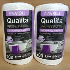 Набор QUALITA Салфетки в рулоне GIGA 200шт 2 штуки
