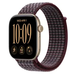 Умные часы Apple Watch Series 12 GPS, 46mm, Light Gold Aluminum Case with Burgundy Plaid Sport Loop