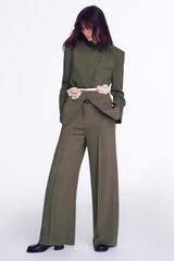ZARA БРЮКИ С ДВОЙНЫМ ПОЯСОМ — ZW COLLECTION, СЕРЫЙ/НЕЖНО-КОРИЧНЕВЫЙ