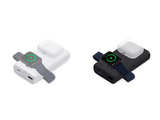 Внешний беспроводной аккумулятор 2-в-1 с функцией зарядки Apple Watch, QC/PD «AtomIQ», 10000 мАч с логотипом
