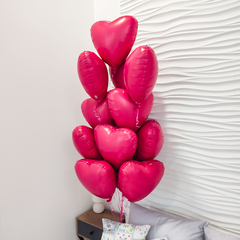 Шар Аг 19''/48 см, Сердце, Сатин, Маджента (Viva Magenta), 1 шт.