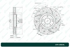Диск тормозной перфорированный вентилируемый G-brake GFR-20024L левый