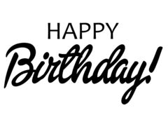 Наклейка на шар, Happy Birthday, Черный, 12,5*24 см, 1 шт.