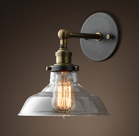 Бра 20th c. Factory filament прозрачное стекло