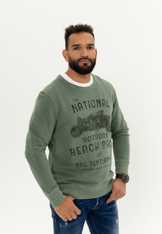 Свитшот Bowery NYC Slub "Hotrod" Vintage Army