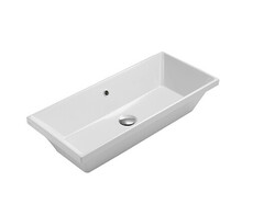 Globo Forty3 FO075BI Раковина, 750x340x170, тип установки-накладной (настольный), отверстия для смесителя-отсутствуют, с переливом, материал-керамика, цвет-белый фото