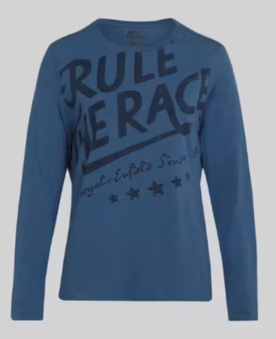 Футболка женская с длиным рукавом RULE THE RACE FULL SLEEVE T-SHIRT BLUE , РАЗМЕР XL