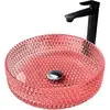 Abber Glass AK2301OR Раковина накладная стеклянная, 39,5x39,5, цвет: красный