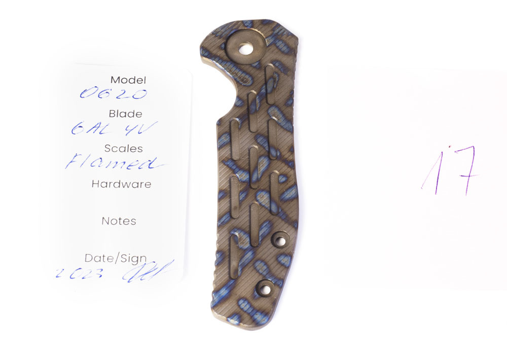Накладка кастомная для Zero Tolerance 0620 ZT0620 титан - фотография 
