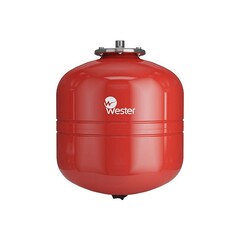 Бак расширительный для отопления WESTER WRV объём 35л, DN 20, PN 5, вертикальный, резьбовое-НР, G-3/4'', без опор, красный, Россия